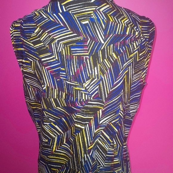 Evan Picone Ladies Striped Split Front Tie Summer Blouse (Size Large) - Picture 5 of 8